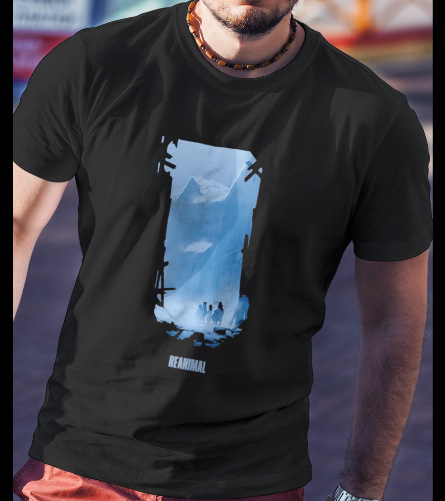 Reanimal Gate Snowy Mountain Scene With Penguins T-Shirt