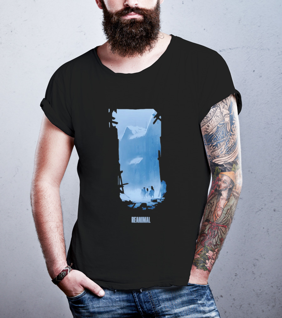 Reanimal Gate Snowy Mountain Scene With Penguins T-Shirt