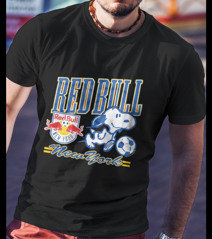 Peanuts Snoopy Red Bull New York Soccer Collaboration T-Shirt