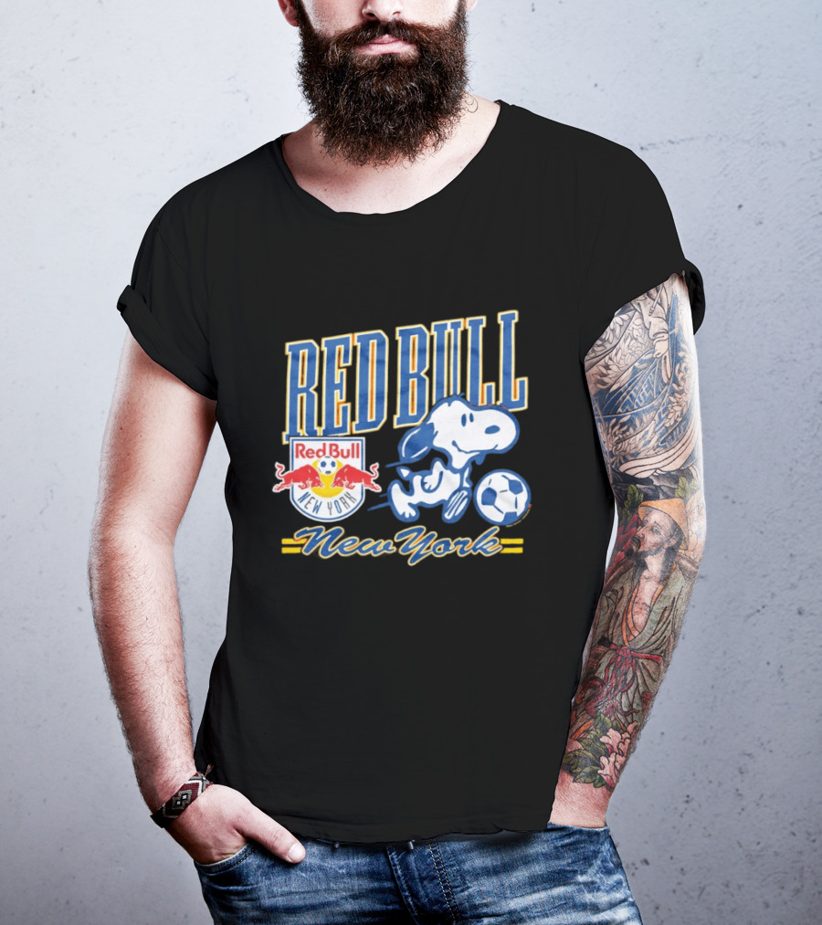 Peanuts Snoopy Red Bull New York Soccer Collaboration T-Shirt