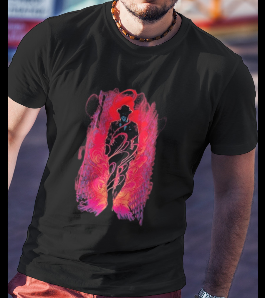 SmallAnt Alleyway Vibrant Silhouette With Swirling Neon T-Shirt