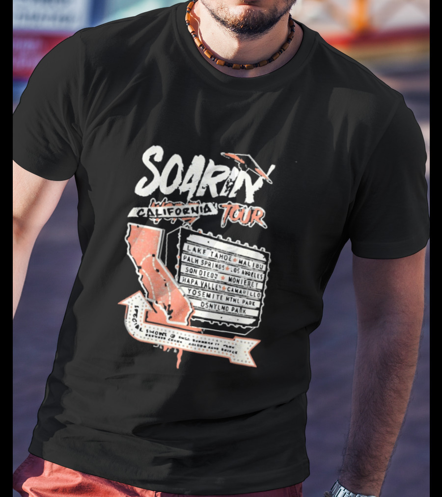 Soarin California Tour 2026 California Map And Airplane T-Shirt