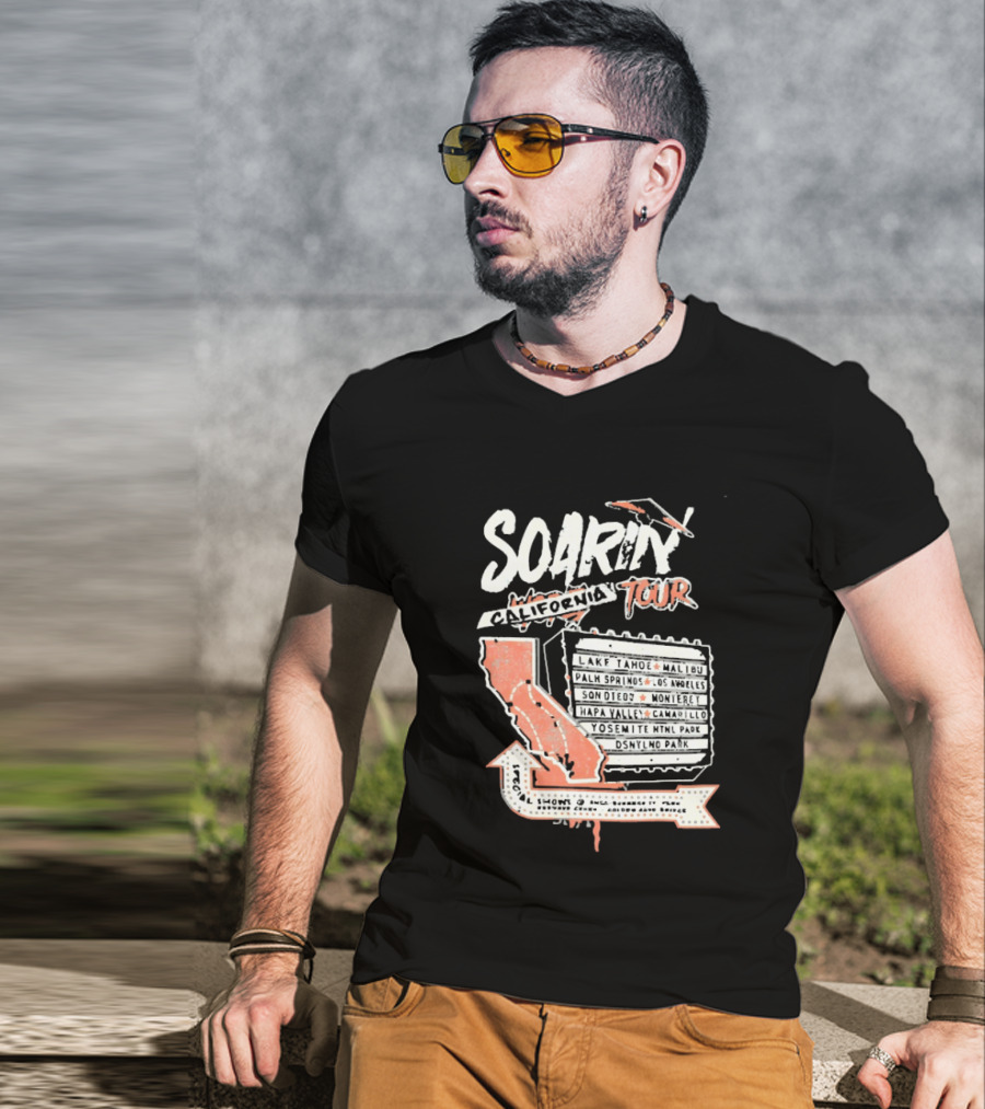 Soarin California Tour 2026 California Map And Airplane T-Shirt