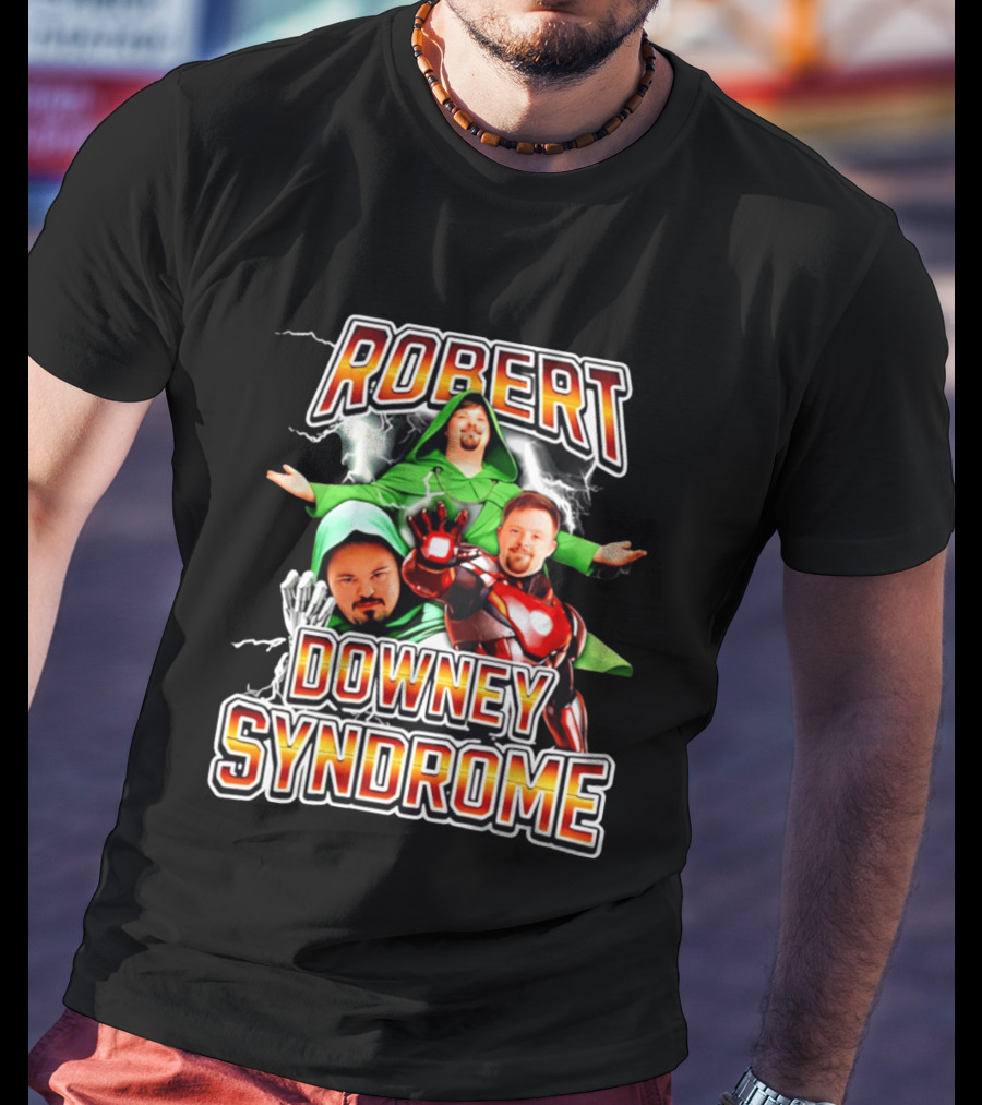 Robert Downey Syndrome Green Iron Suit T-Shirt