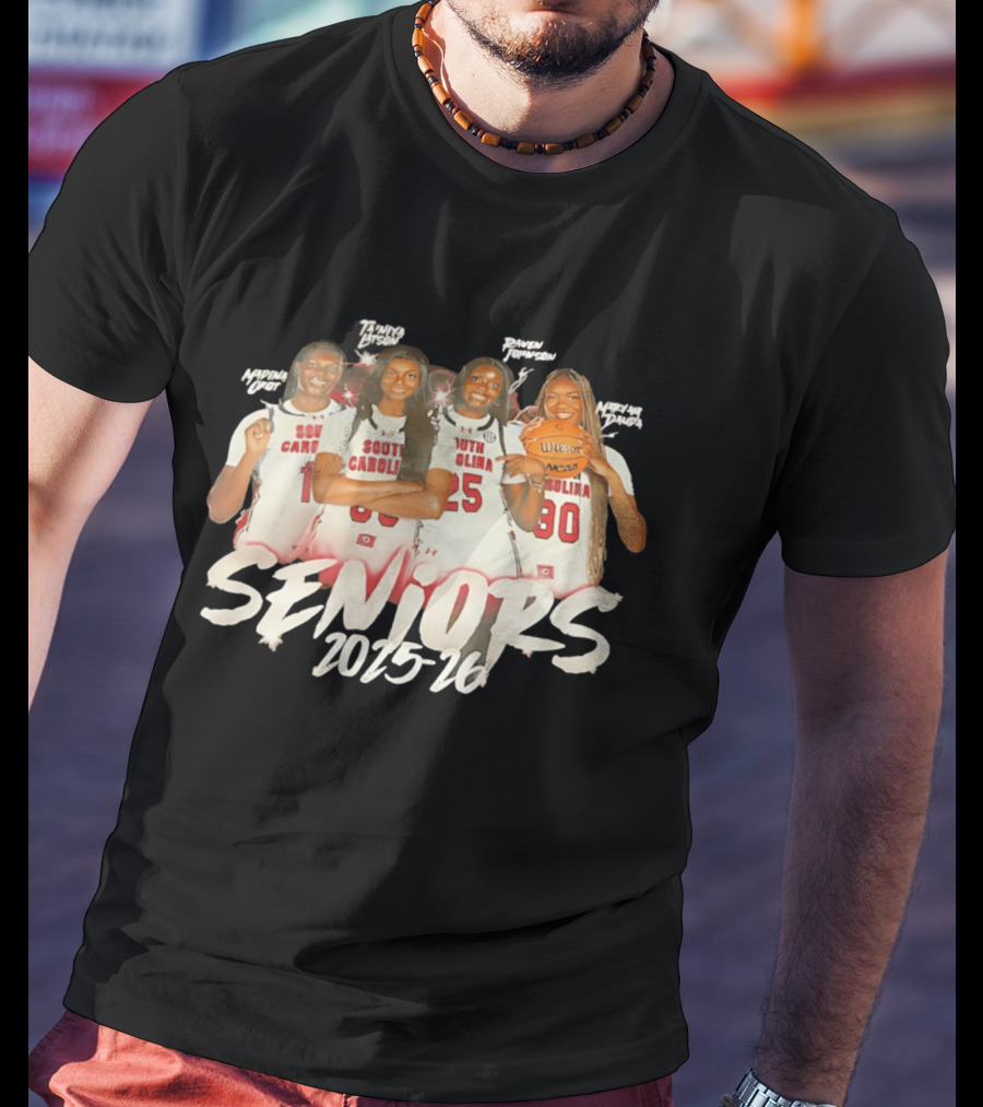 South Carolina Women's Basketball Seniors 2025 26 Aiysha Davis Joyce Tanya Latson Marina Okafor Nneka Nadarai T-Shirt