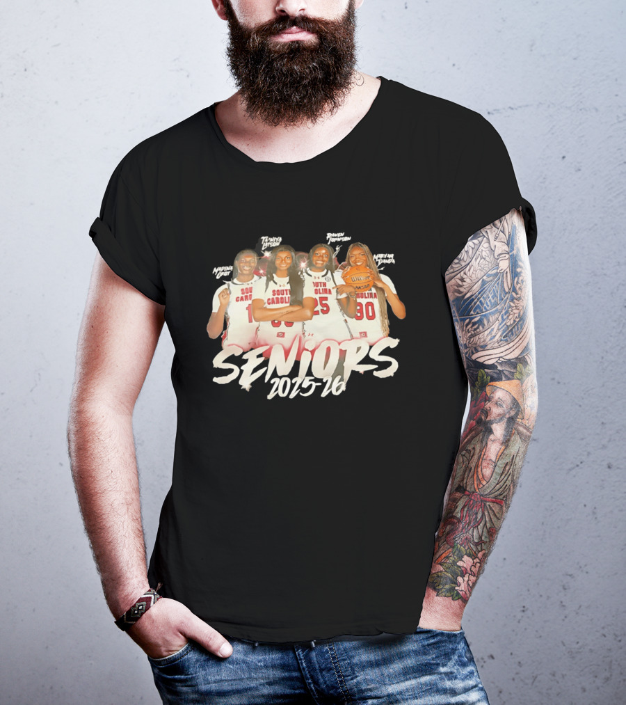 South Carolina Women's Basketball Seniors 2025 26 Aiysha Davis Joyce Tanya Latson Marina Okafor Nneka Nadarai T-Shirt