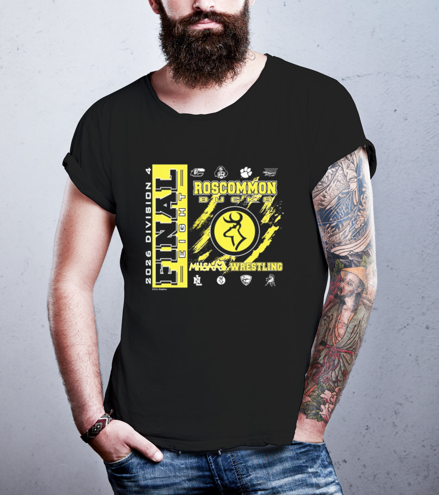 Roscommon Bucks 2026 Final Eight MHSAA Wrestling Division 4 T-Shirt
