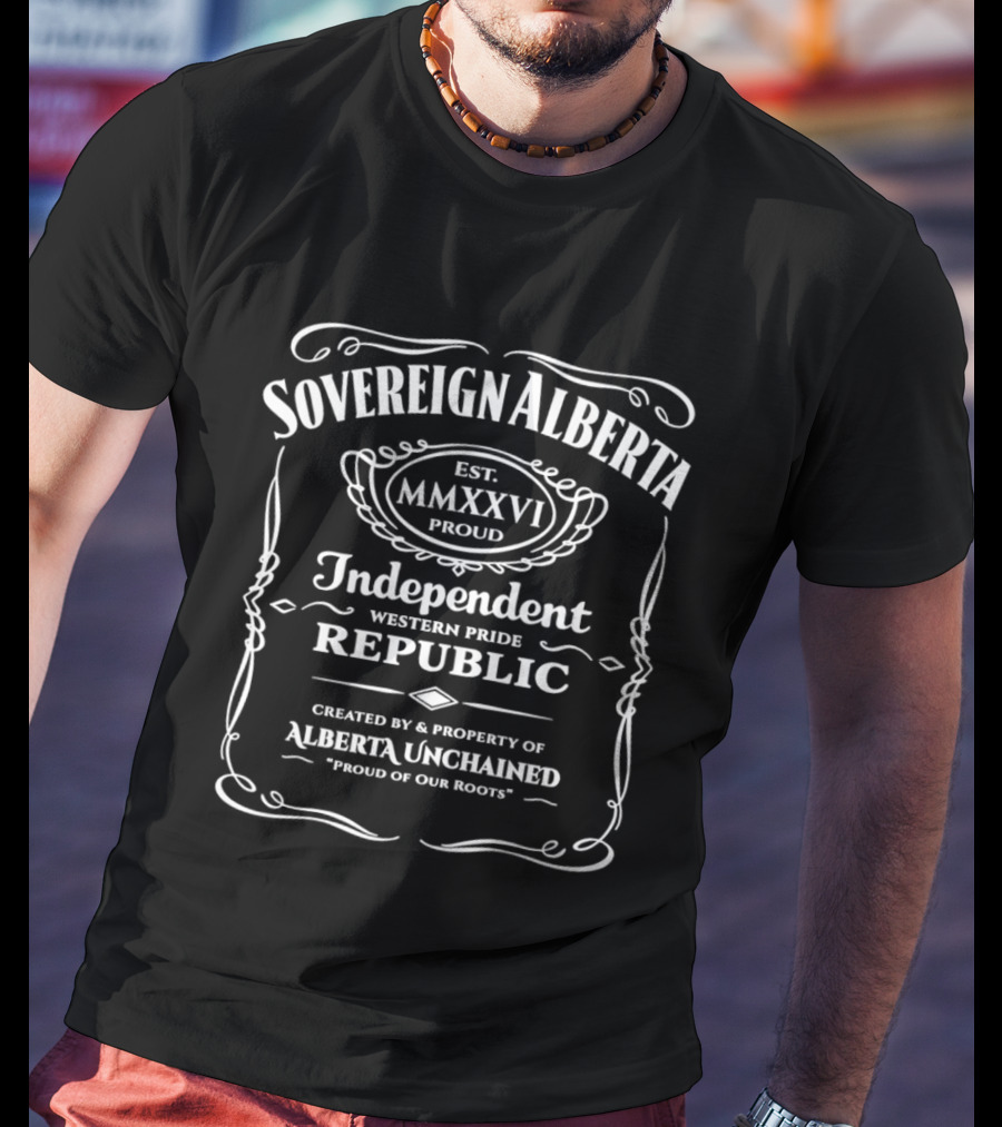 Sovereign Alberta Independent Western Pride Republic Alberta Unchained Proud Of Our Roots T-Shirt