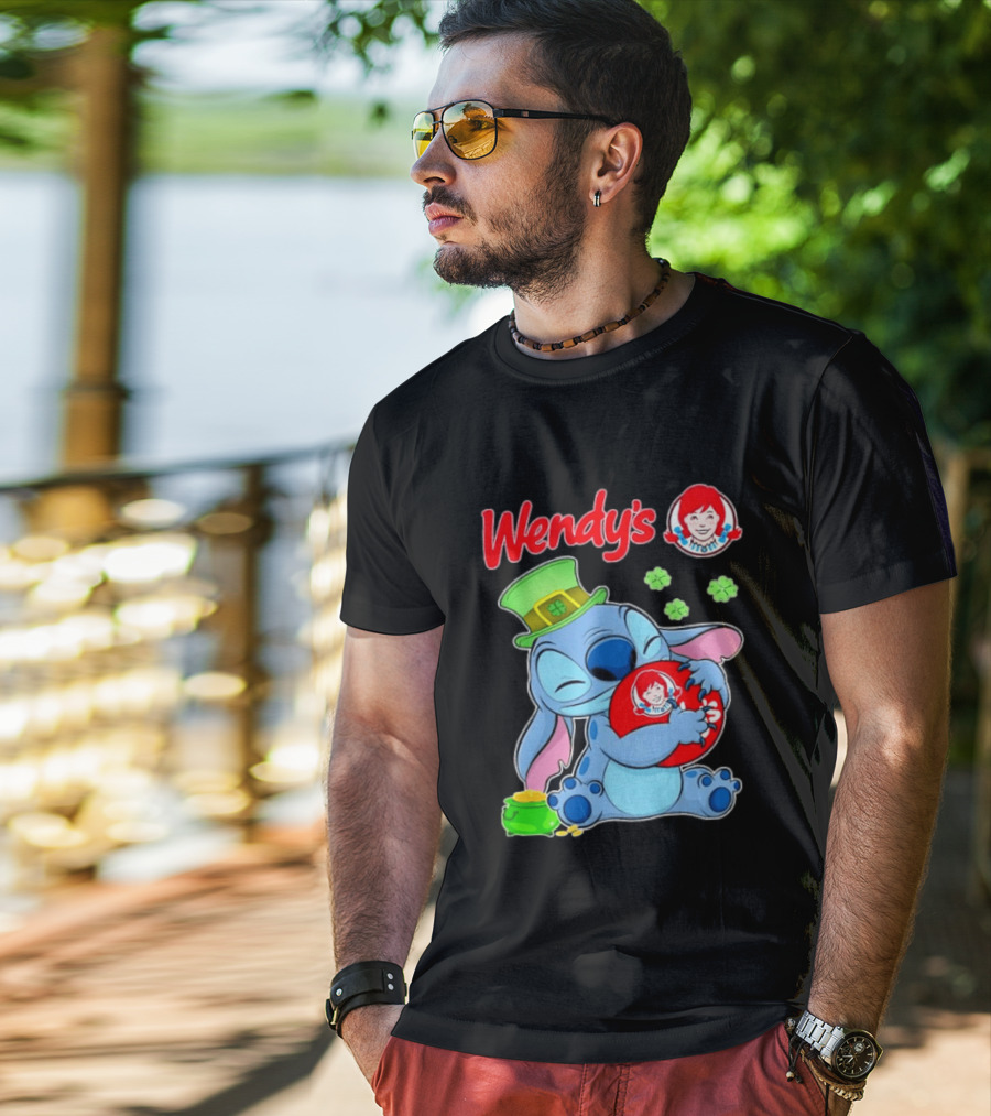 Wendy's Leprechaun Hat Stitch Hugging St Patricks Day T-Shirt