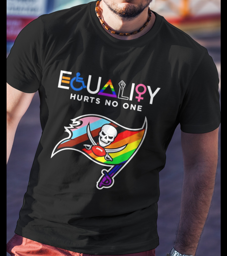 Tampa Bay Buccaneers Equality Hurts No One LGBTQ Pride Flag T-Shirt