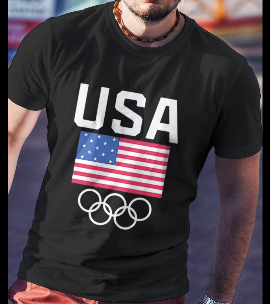 USA Flag Olympic Rings Team USA T-Shirt