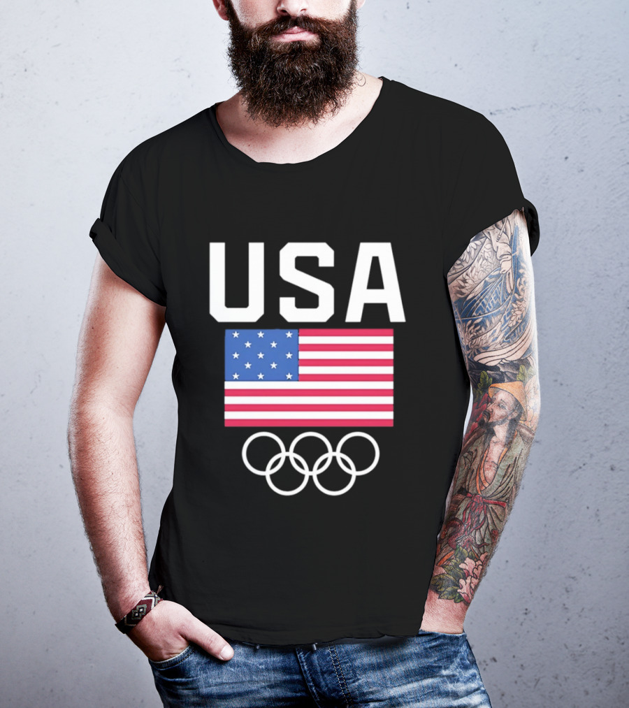 USA Flag Olympic Rings Team USA T-Shirt