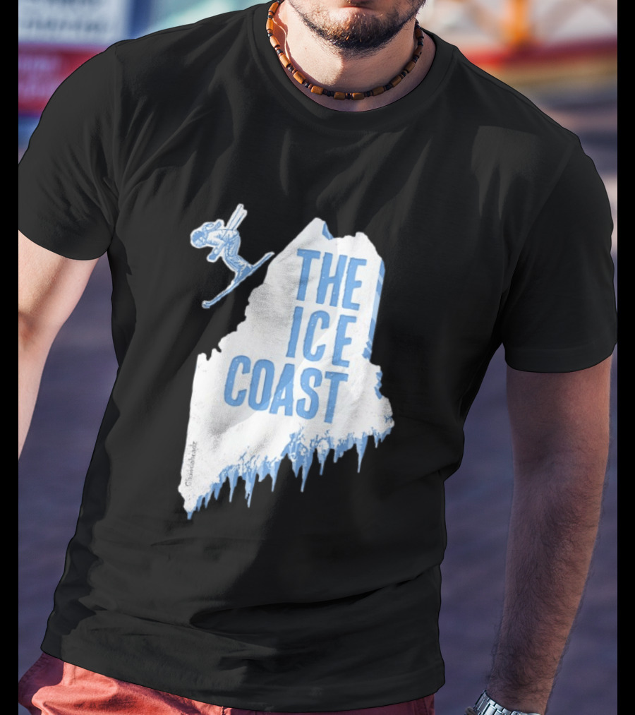 The Ice Coast Skier Jumping Map T-Shirt