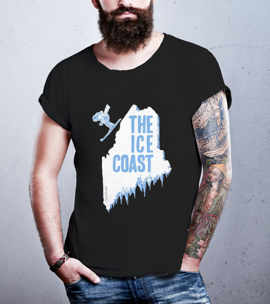 The Ice Coast Skier Jumping Map T-Shirt