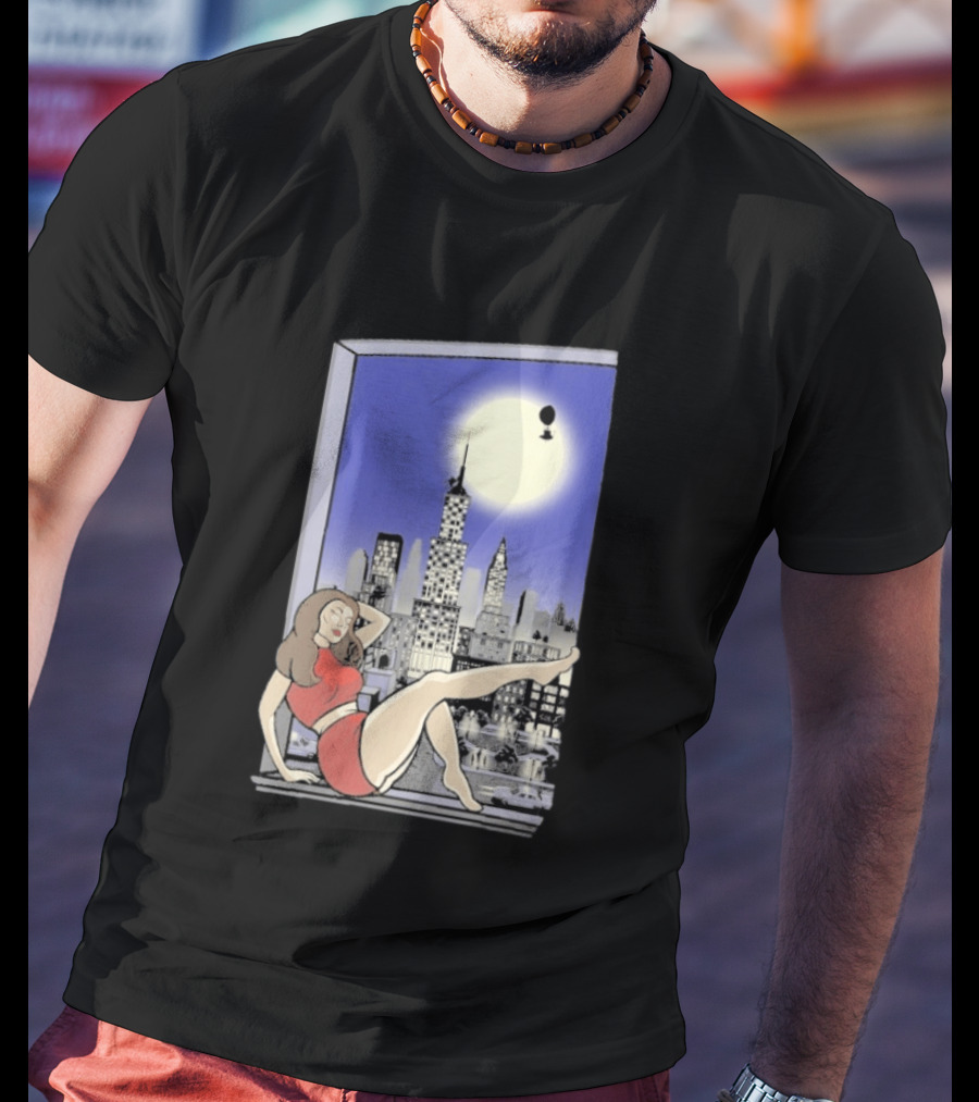 Pauline TheSpaceVixen Urban Moonlit Cityscape T-Shirt