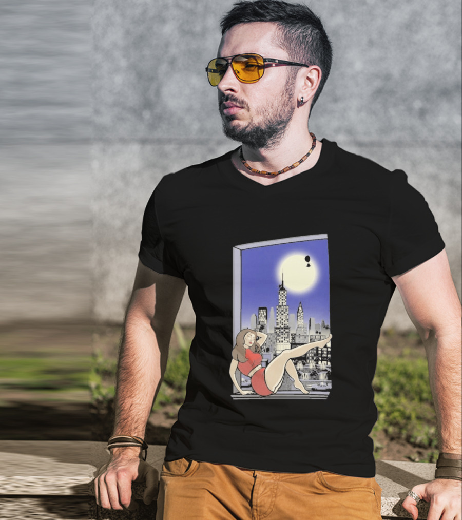 Pauline TheSpaceVixen Urban Moonlit Cityscape T-Shirt