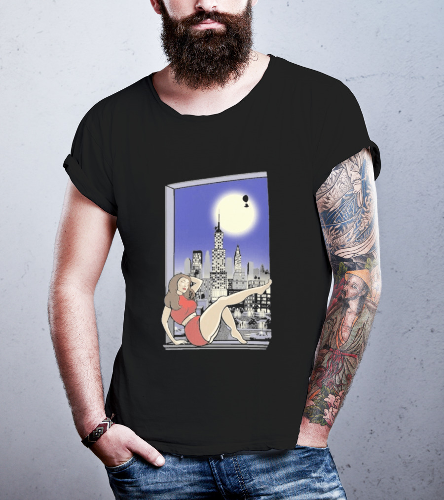 Pauline TheSpaceVixen Urban Moonlit Cityscape T-Shirt