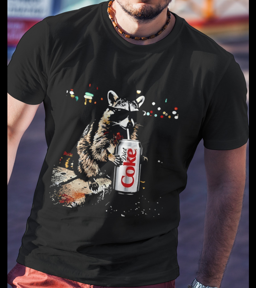 Three Raccoons Holding Diet Coke Can T-Shirt