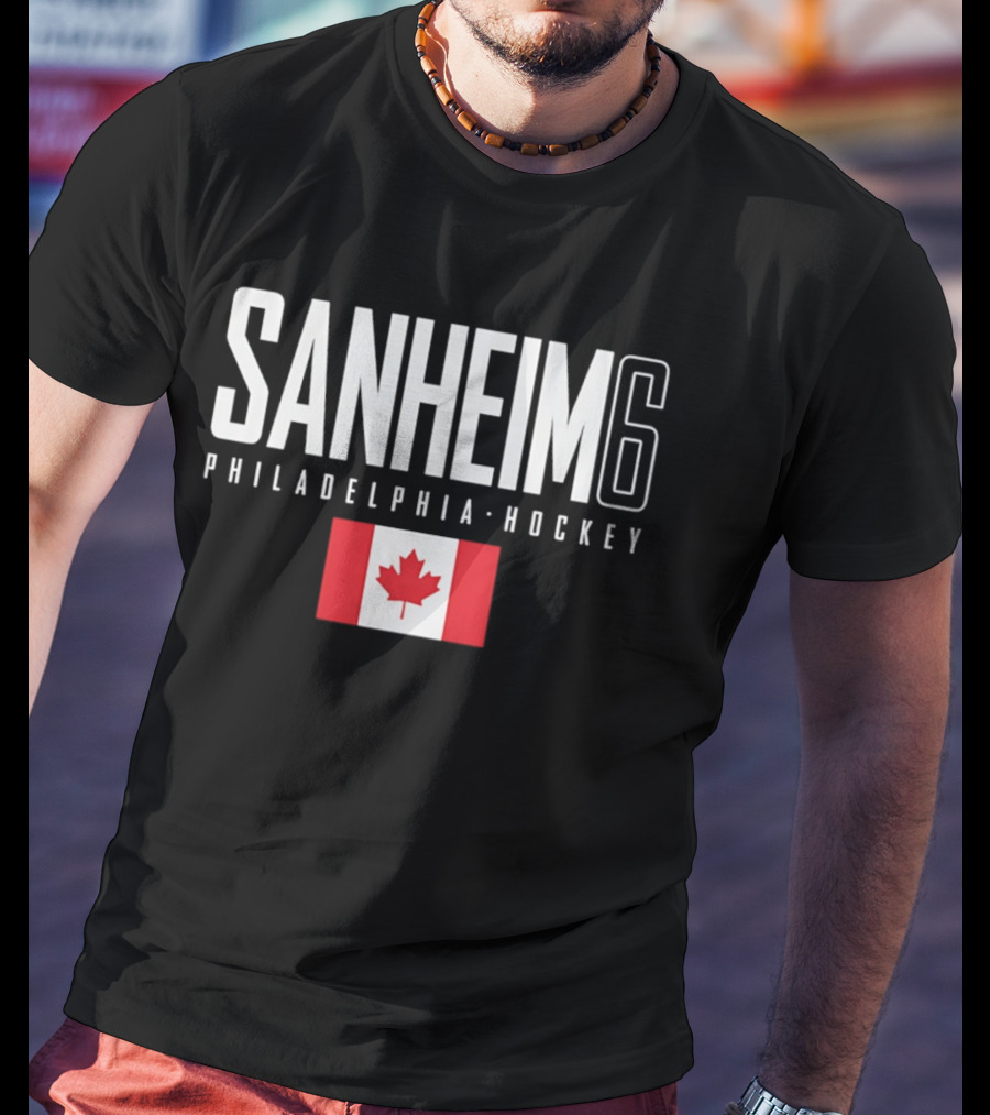 Sanheim 6 Philadelphia Hockey Canada Flag T-Shirt