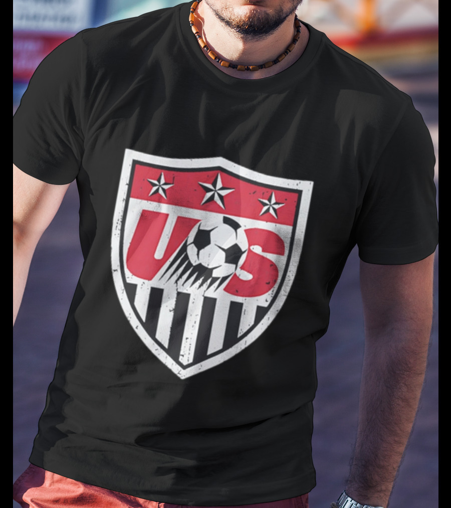 U.S. Soccer Stars And Stripes Emblem With Soccer Ball T-Shirt