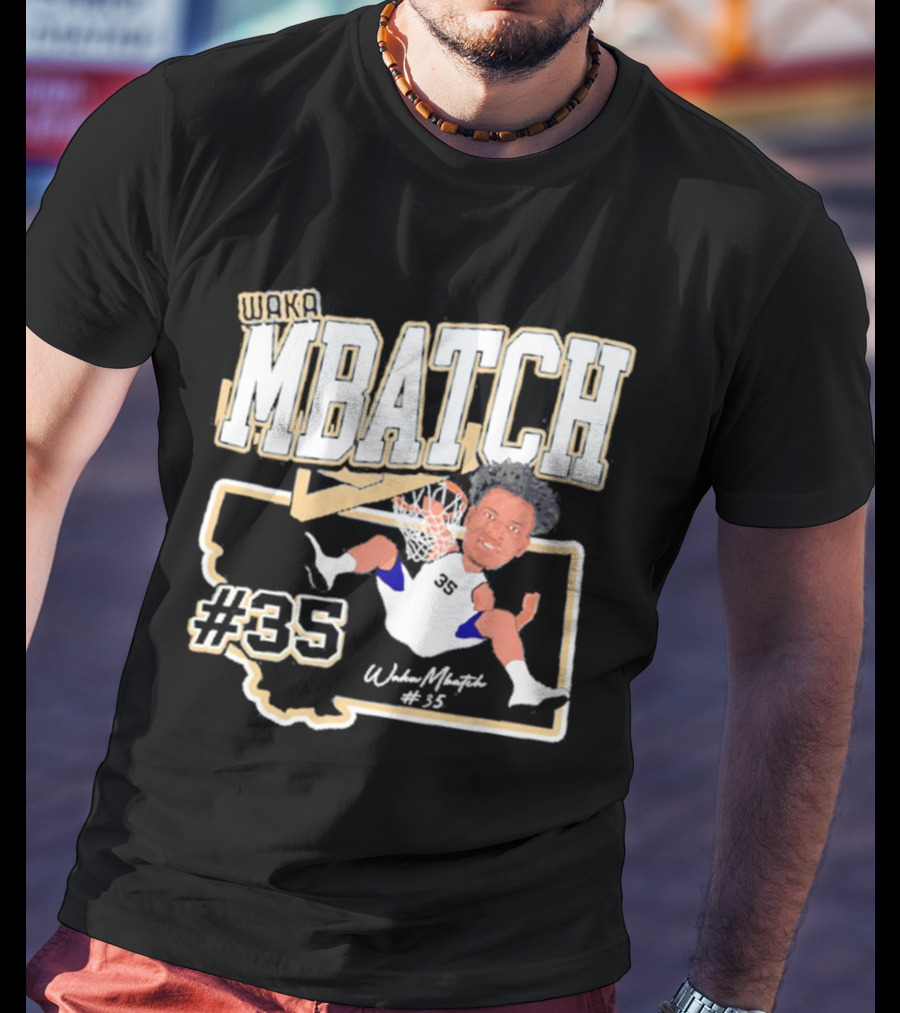 Waka Mbatch Montana State Bobcats Basketball #35 Caricature '26 T-Shirt