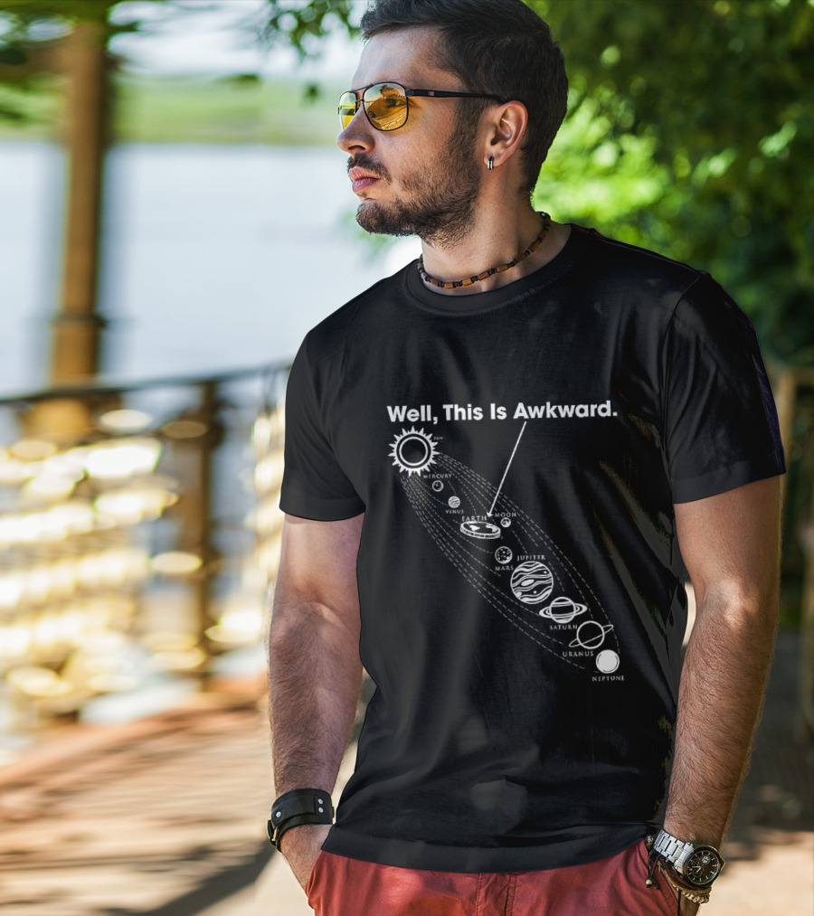 Well This Is Awkward Pluto Solar System Planets Humor T-Shirt