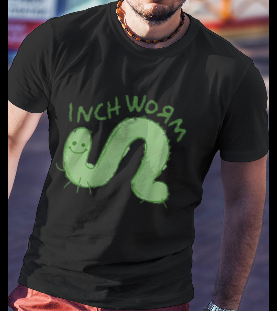 Zane Little Inch Worm Happy Green Cartoon T-Shirt
