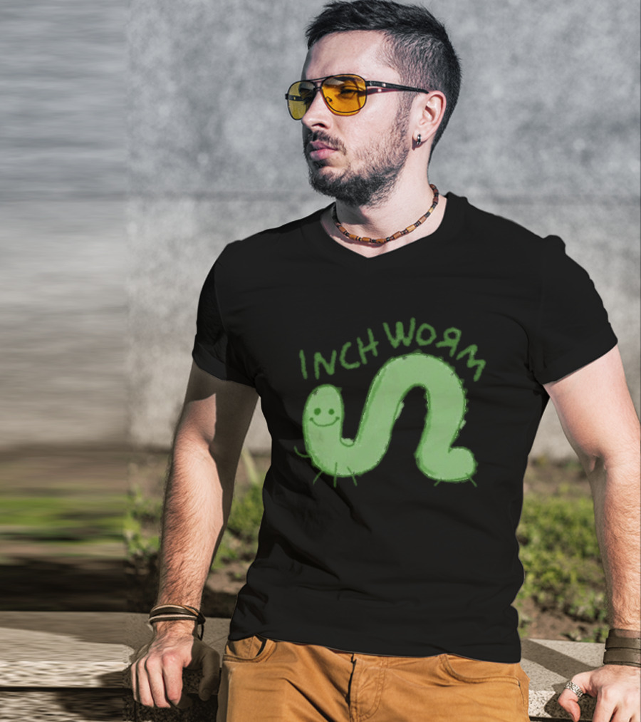 Zane Little Inch Worm Happy Green Cartoon T-Shirt