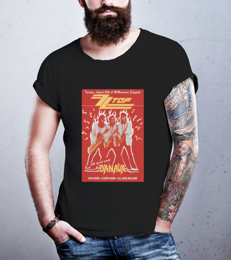 ZZTop Danava Tour McMenamins Edgefield August 26 All Ages Welcome T-Shirt