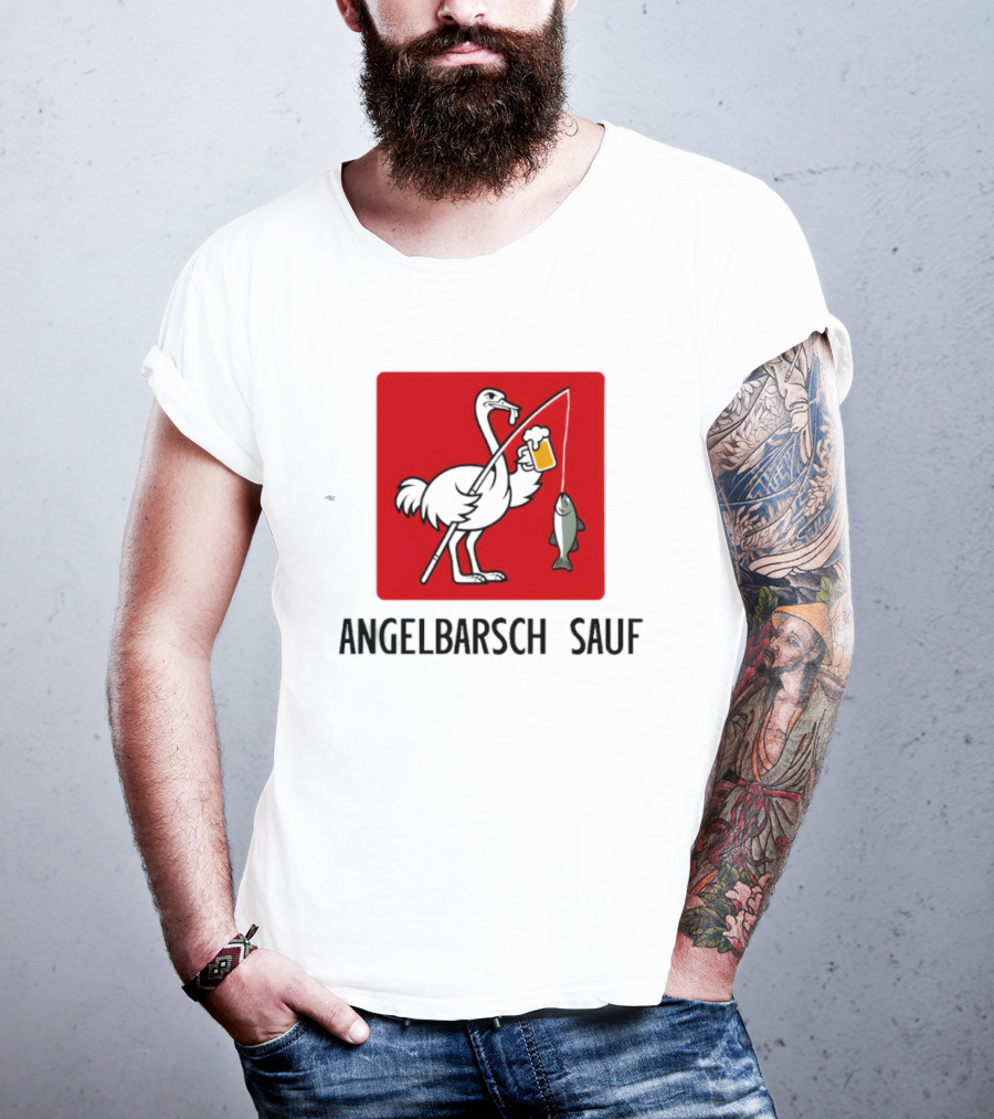 Angelbarsch Sauf Pelican Beer Fish Catching Fun T-Shirt