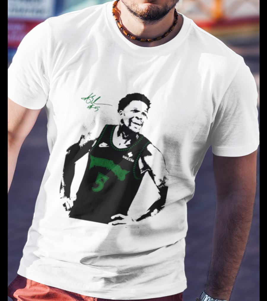 Anthony Edwards Minnesota Timberwolves Number 5 Signature T-Shirt
