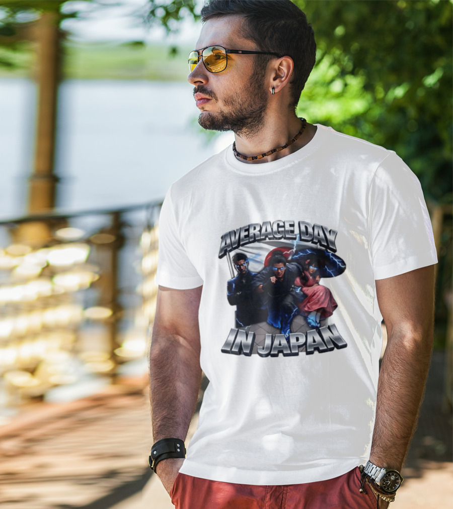 Average Day In Japan Superhero Action Adventure With Lightning Effects T-Shirt