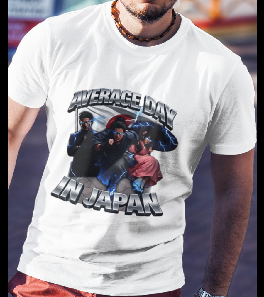 Average Day In Japan Superhero Action Adventure With Lightning Effects T-Shirt