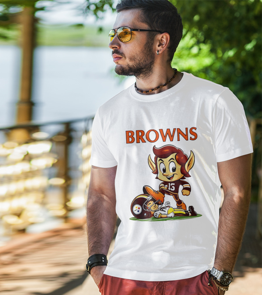 Cleveland Browns Victory Over Pittsburgh Steelers Rivalry Brownie T-Shirt