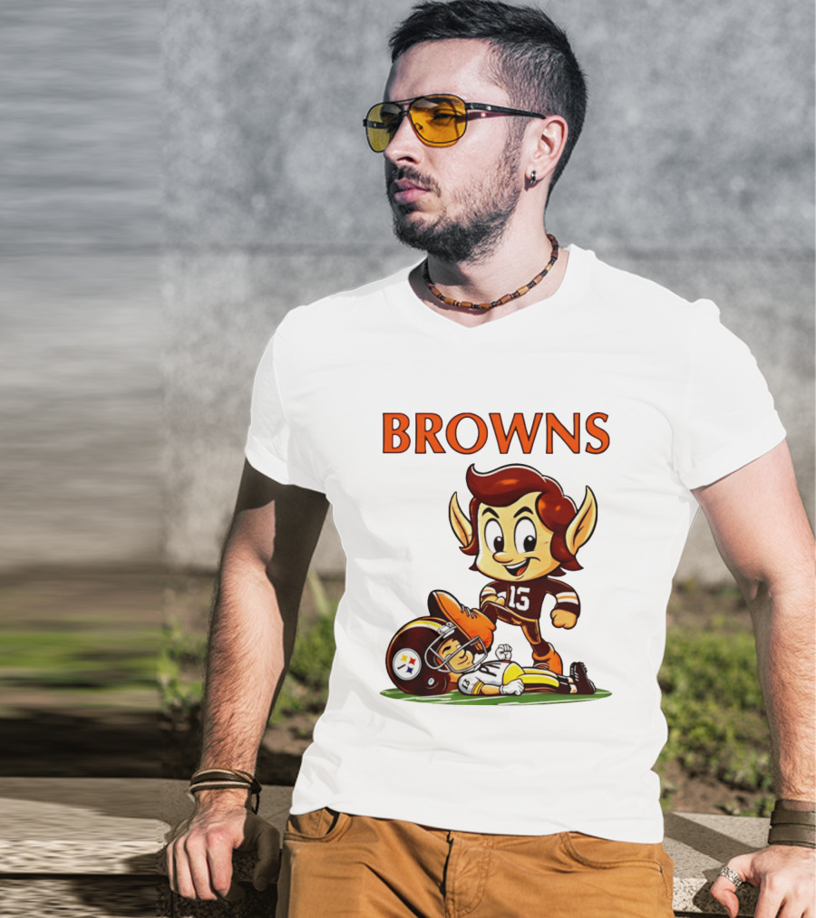 Cleveland Browns Victory Over Pittsburgh Steelers Rivalry Brownie T-Shirt
