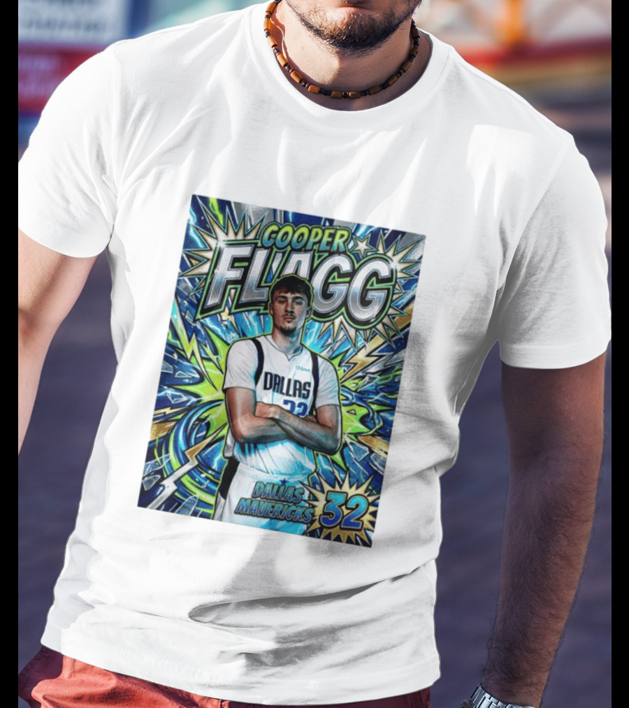 Cooper Flagg Dallas Mavericks 32 Comic T-Shirt