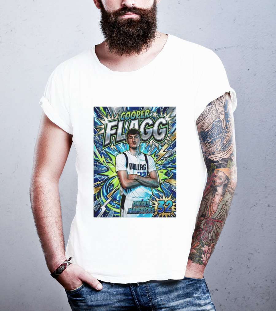 Cooper Flagg Dallas Mavericks 32 Comic T-Shirt