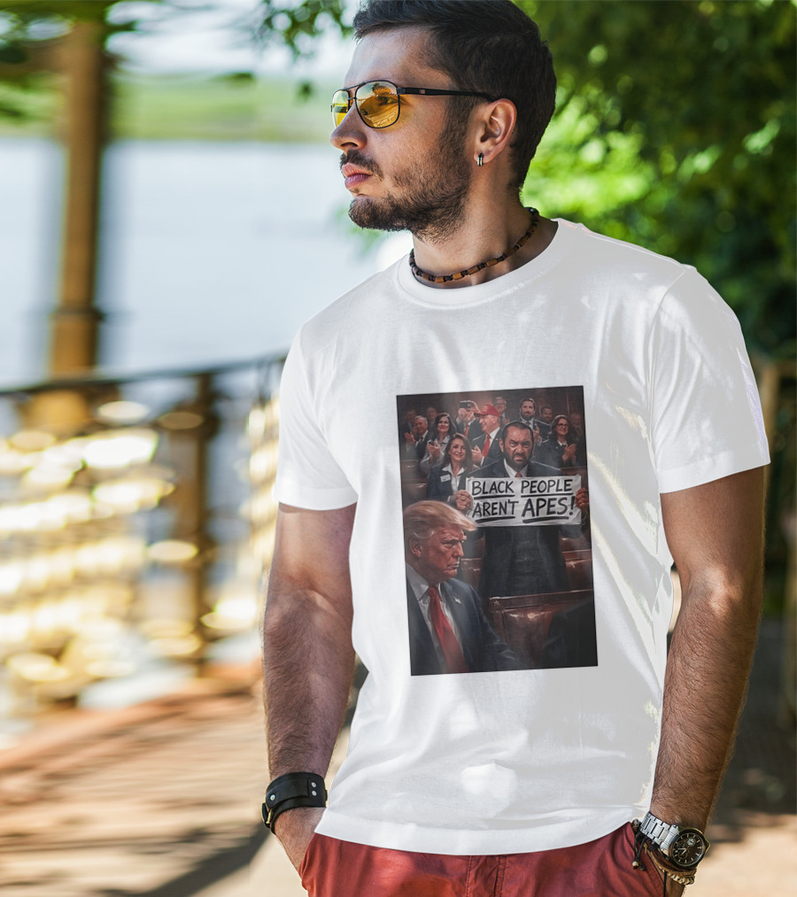 Black People Aren't Apes Anti Trump AI Green Protest Message T-Shirt
