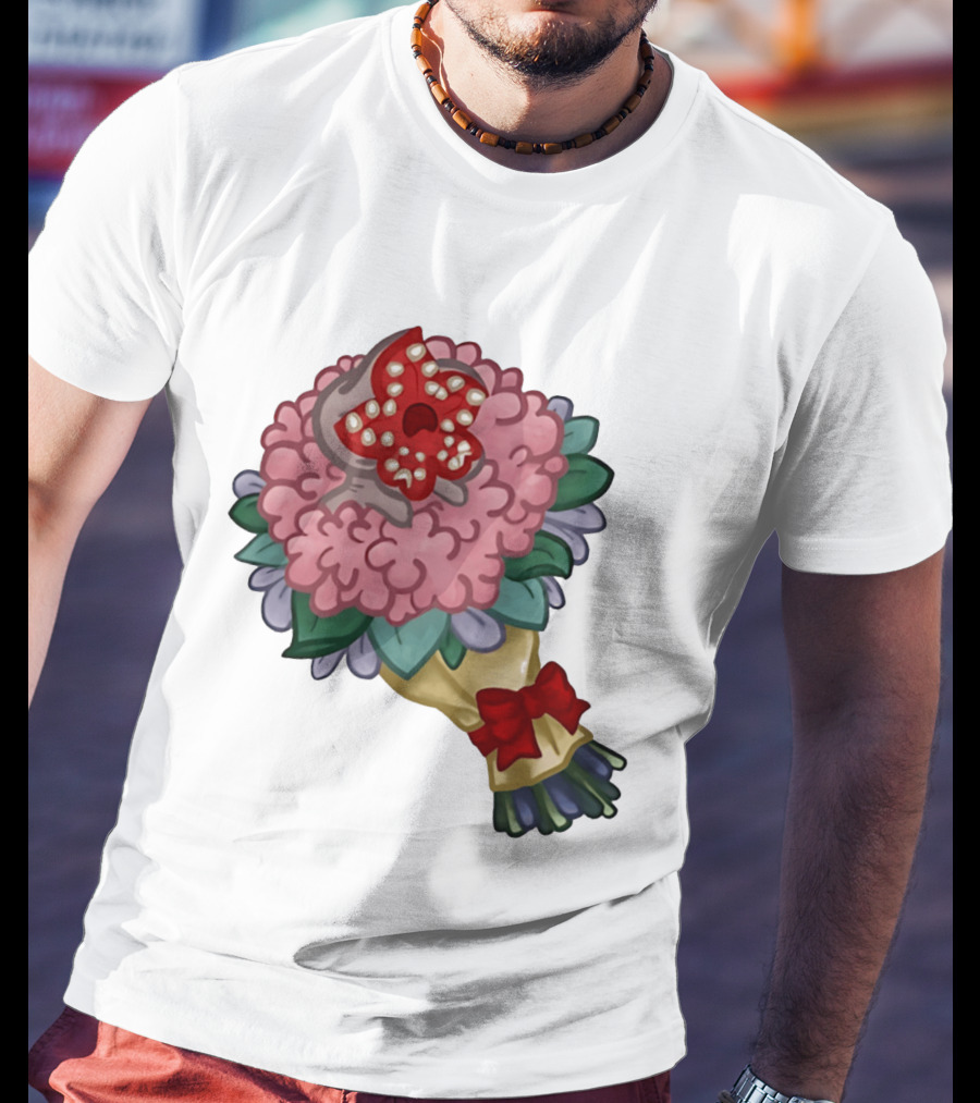 Demodog Valentine Bouquet Flowers Stranger Things Horror T-Shirt