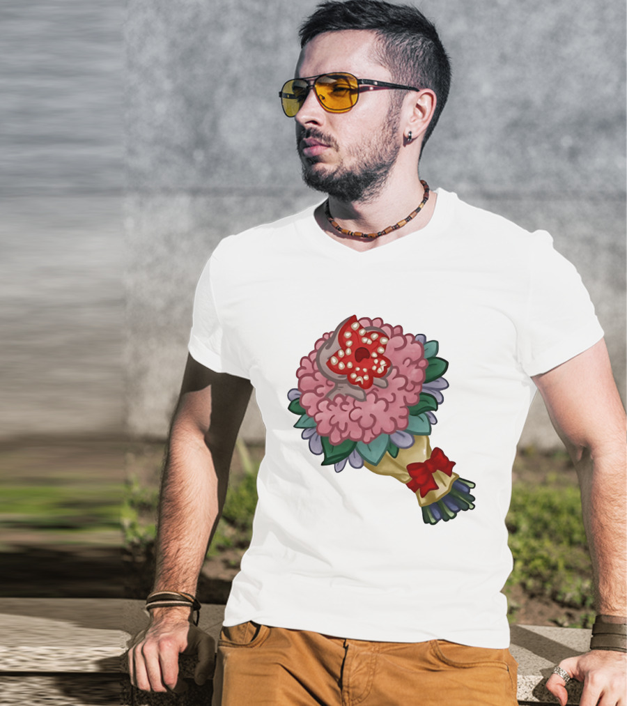 Demodog Valentine Bouquet Flowers Stranger Things Horror T-Shirt