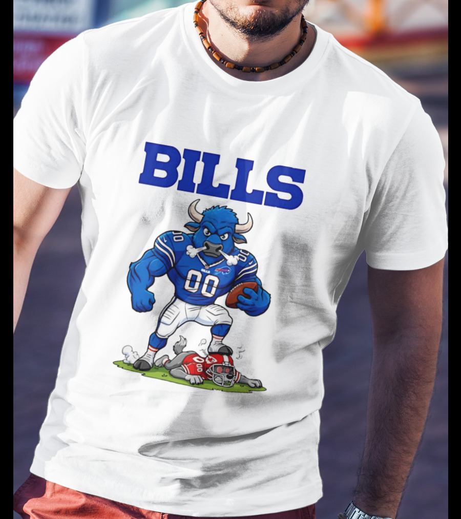 Buffalo Bills Mascot Defeats Kansas City Chiefs Rivalry NFL Football T-Shirt