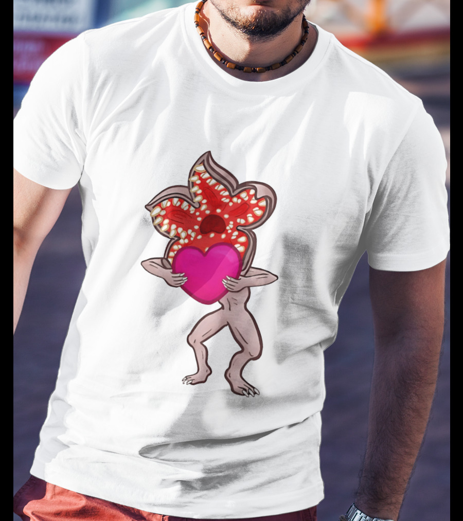 Demogorgon Embracing Heart Valentine Monster T-Shirt