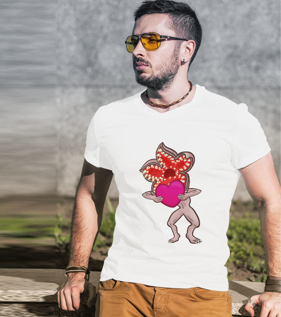 Demogorgon Embracing Heart Valentine Monster T-Shirt