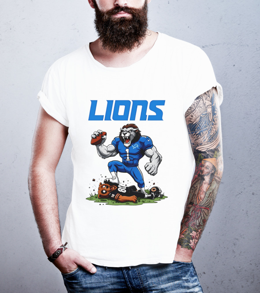 Detroit Lions Beat Bears NFL Rivalries Showdown T-Shirt