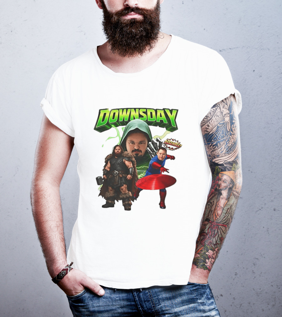 Donwsday Assemble Domesday X Down Syndrome Superhero T-Shirt
