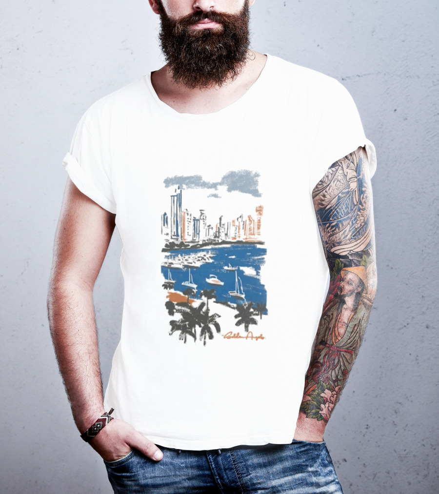 Golden Angels The Bay Yacht Club Scenic Skyline Waterfront T-Shirt