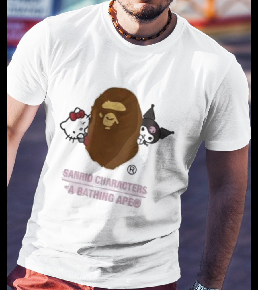Hello Kitty Kuromi Sanrio Characters A Bathing Ape Babymilo Collaboration T-Shirt
