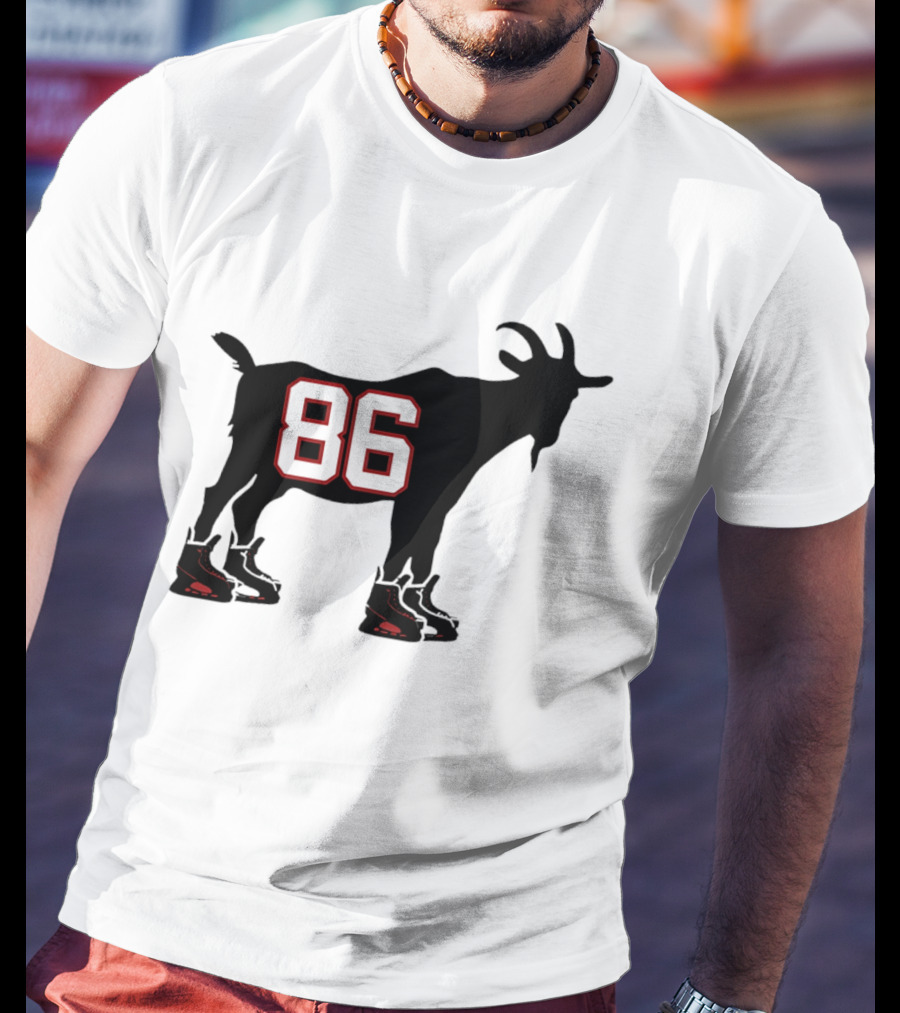 Jack Hughes GOAT 86 New Jersey Devils Tribute With Hockey Skates T-Shirt