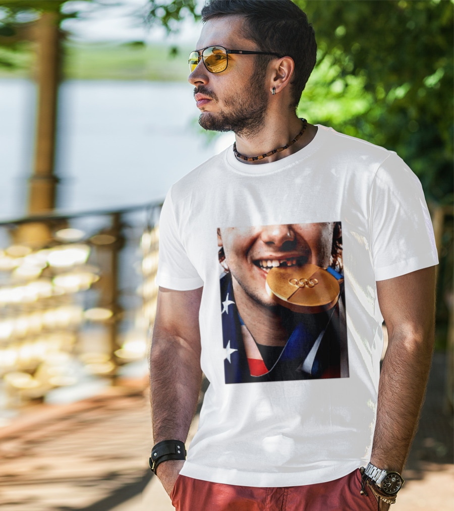 Jack Hughes Teeth Gold Medal 2026 Milano Cortina Winter Olympics T-Shirt