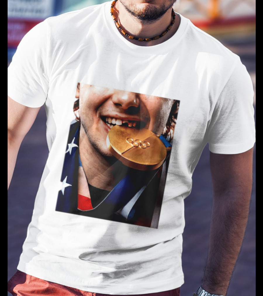 Jack Hughes Teeth Gold Medal 2026 Milano Cortina Winter Olympics T-Shirt